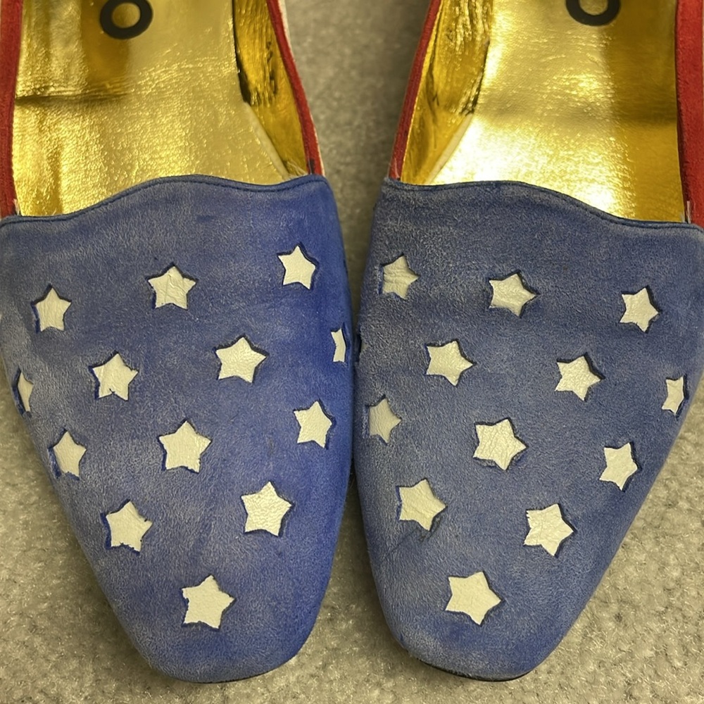 Vintage RARE Zalo women’s leather American flag pumps - Picture 6 of 8